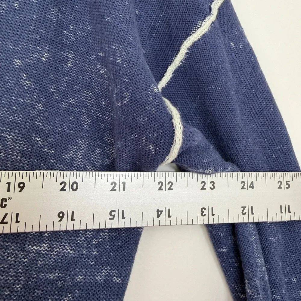 Sundance 100% Cotton Distressed Wash Sweater XS Blue Exposed Seam Boho - Picture 6 of 7